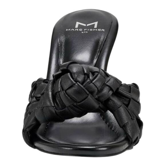 MARC FISHER Janna Knotted Woven Heeled Sandal in Black Leather Size 9.5 NEW - Picture 9 of 16